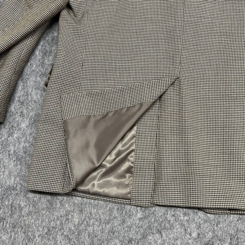 Jos‎ A Bank Blazer Mens 42S Beige Brown Houndstooth Silk Wool Sport Coat Jacket - Picture 8 of 16